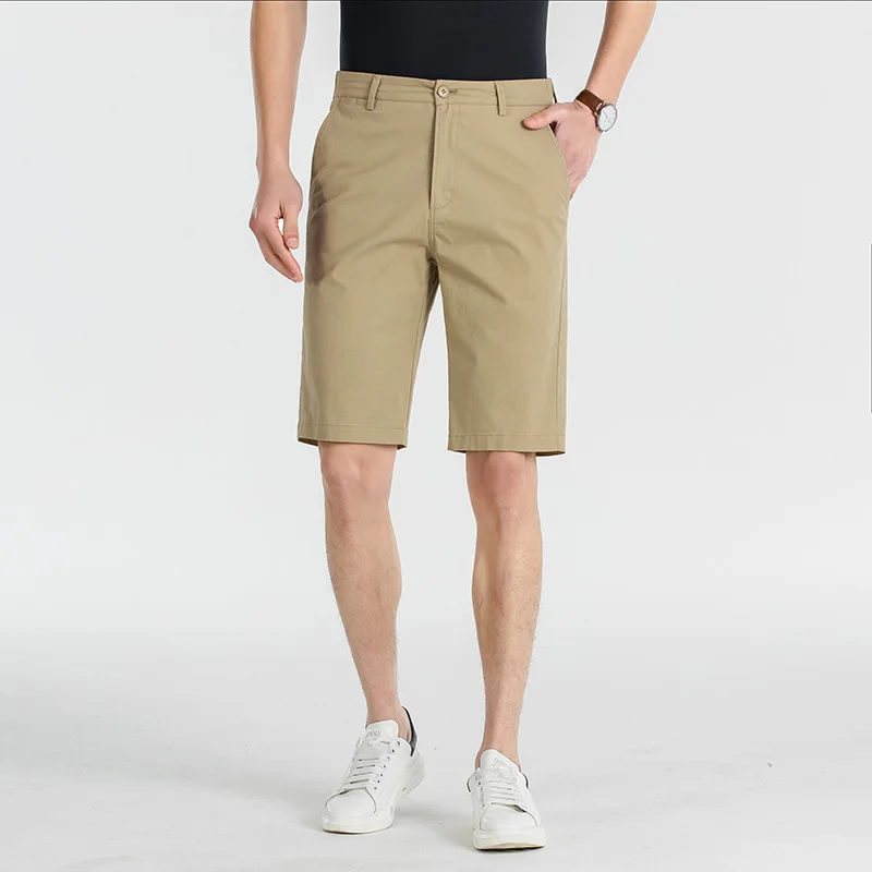 

2025 Summer New Men's Cotton Breathable Shorts Hawaii Beach Pants Male Solid Color Trousers Loose Versatile Streetwear
