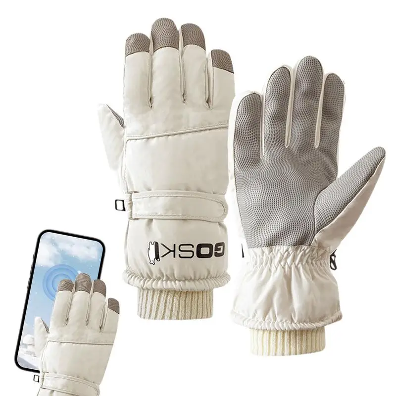 Guantes de esquí de Snowboard de invierno a prueba de viento, guantes de nieve cálidos, guantes de nieve delgados, impermeables, guantes de nieve