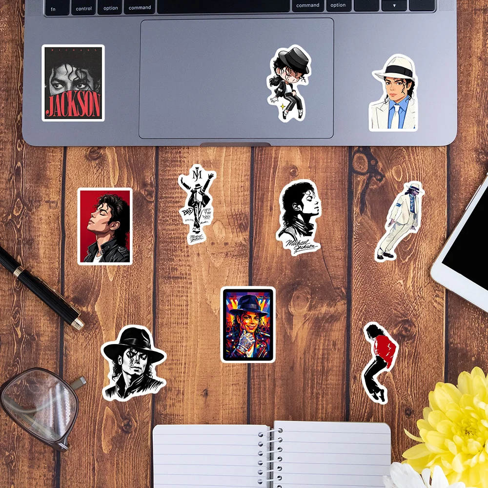 Michael Jackson King of Pop Aufkleber Vinyl Wasserdichter Aufkleber DIY Geschenk für Laptop, Handy, Gepäck, Flaschen, Scrapbook, Tagebuch, Bastelarbeiten – Detail 3