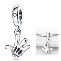 Cute Hand Pendant Charm Beads For Original 3mm 925 Silver Bracelet Necklace DIY Fine Jewellery Gifts Hot Sale
