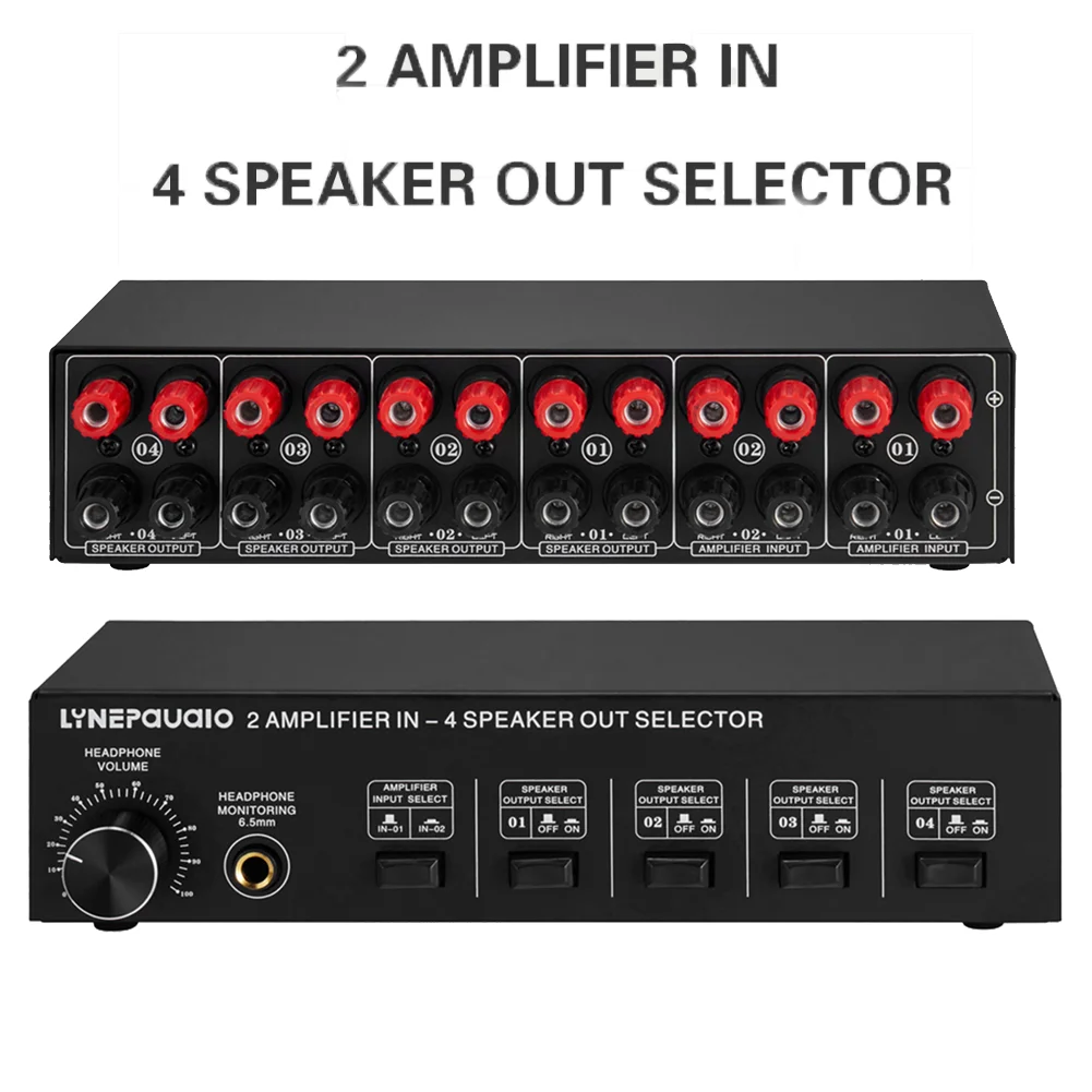 Lynepaaio-スピーカーセレクタースイッチボックス、2インチ4アウト、4