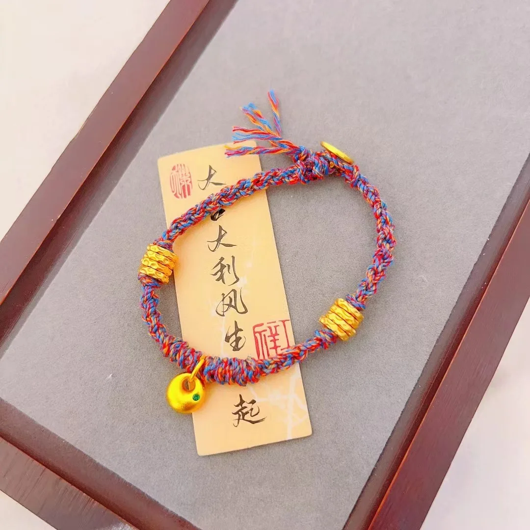 

Authentic Gold Plating Strong Color Retention China Chic Chinese Ancient Method Money Treasure Making Woven Rope Bracelet Girls