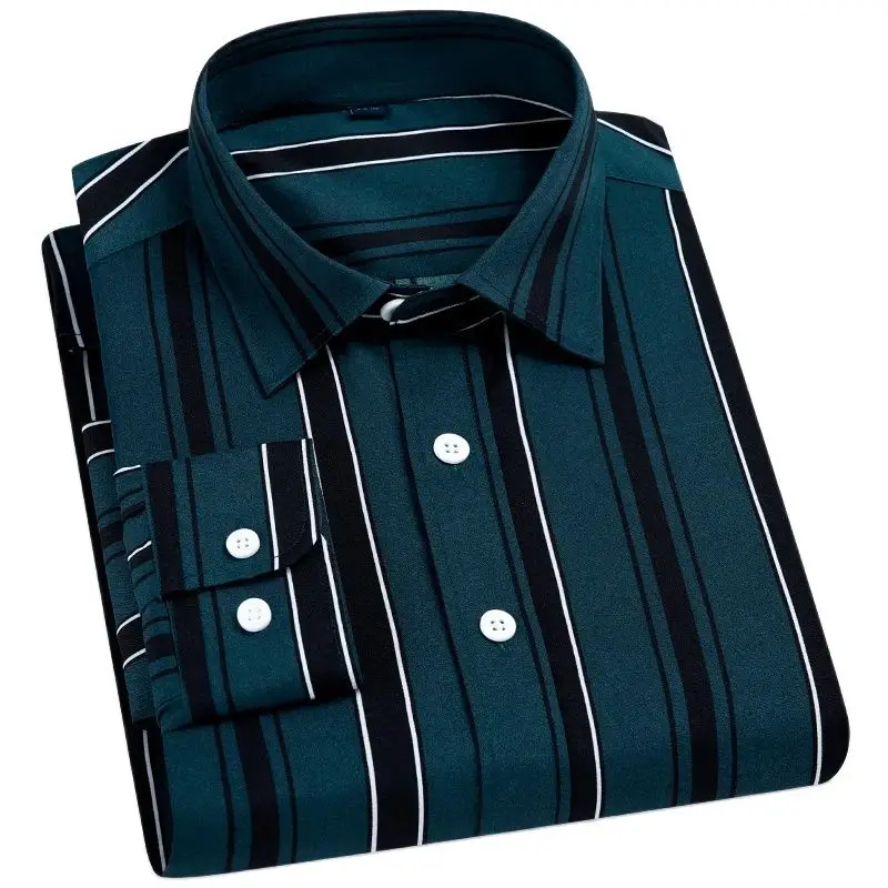 

Men Shirt Long Sleeve Slim Fit Casual Shirts for Men Long Sleeve Pocket Yellow Men Dress Shirts Casual Camisa Social Business