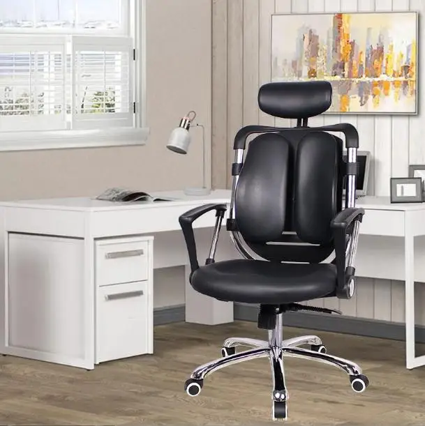 PU Leather Ergonomic Chair Rotating Office Chair Reclining Versatile Executive Chair Orthopaedic Furniture