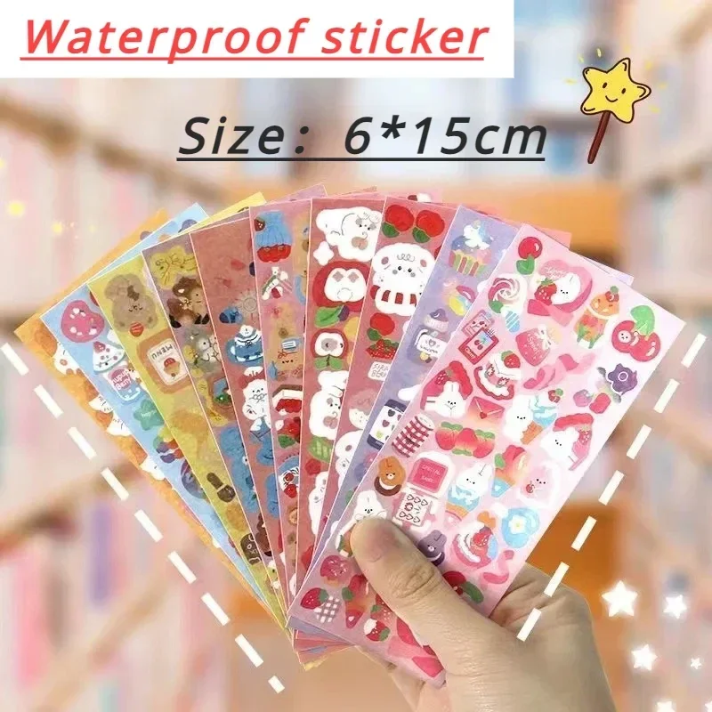 10/20/30/40/50pcs  Large Stickers with Cute Animal Laser Ins Stickers for Child Korean DIY Rabbit Ice Cream Sticker