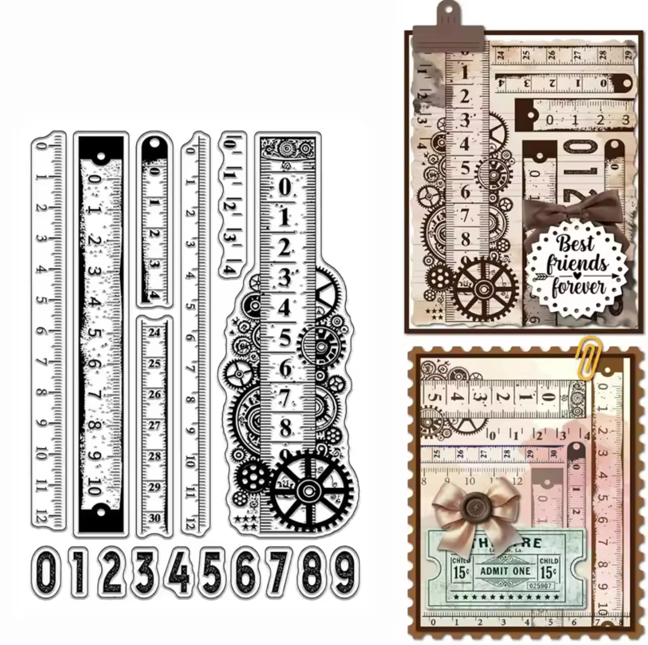 

Transparent Rubber Stamp Ruler DIY Scrapbook Album Card Handmade Account Seal Stamp Clear Stamp Craft Business Supplies