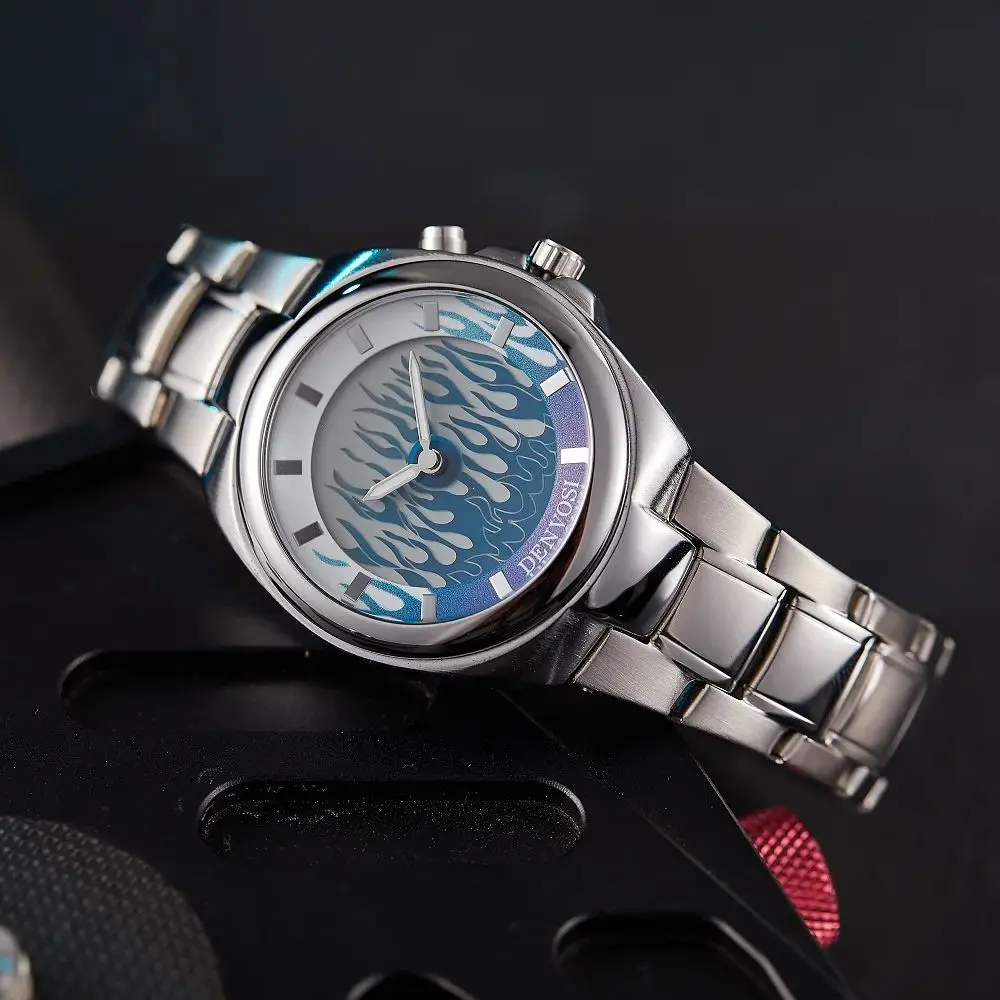 Fashionable Creative Watches For Man Y2k Ins Style Dynamic Flame Dual Display Luminous Men Quartz Watch relojes para hombres