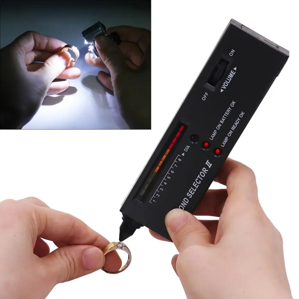 Diamond Tester High Accuracy Portable Detective with Gem Jeweler Tool Jeweler's Loupe 45X Magnifying