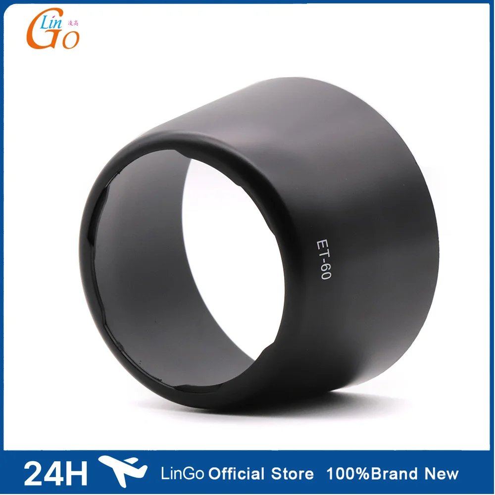 LinGo ET-60 Lens Hood Reversible Camera Accessories For Canon EF-S 55-250mm f/4-5.6 IS II & EF 75-300mm f/4-5.6 III USM Lens
