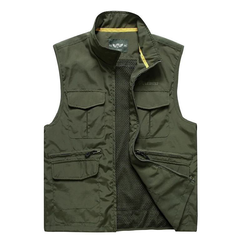 2023 Spring and Autumn New Outdoor Leisure Photography Fishing Men's Solid Color Detachable Vest