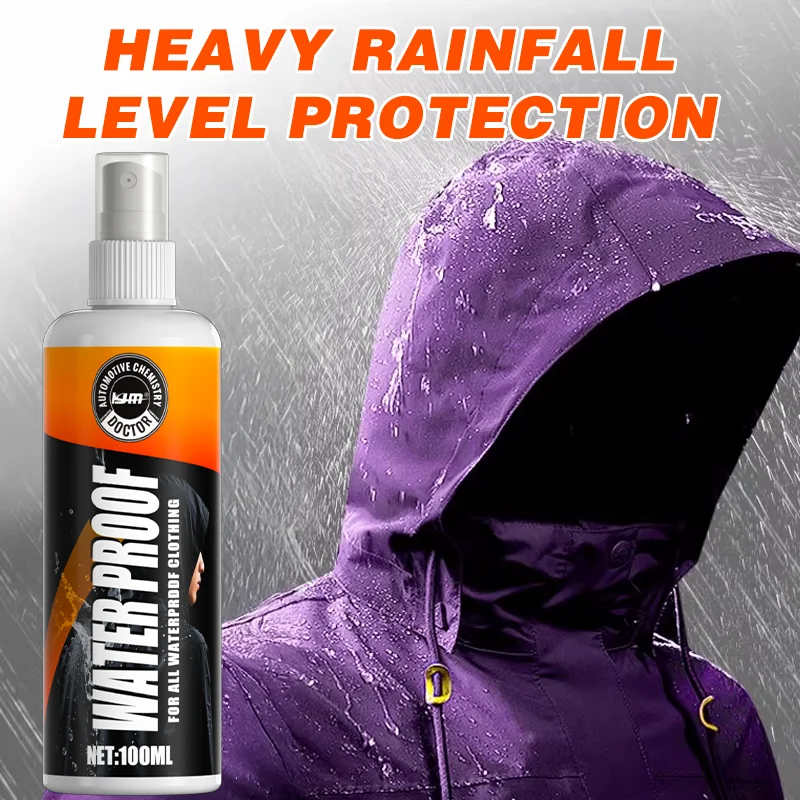 KJM 100ml Waterproof Spray - Ultimate Rain Protection, Stain Resistant, Durable, Breathable for Clothing, Gear, and Footwear