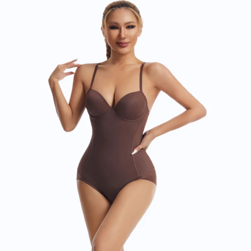 Underwire White Bodysuit Women Shapers Stretch Solid Color Silky Underwear Shapewear image 5