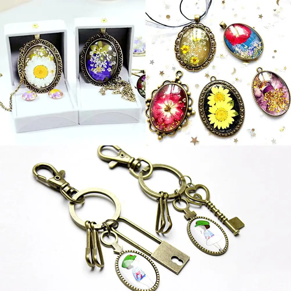 64-個レースオーバルラウンドグリーンシルバーガラス-diy-ペンダントアクセサリーネックレスブレスレットイヤリングキーホルダージュエリー作成用