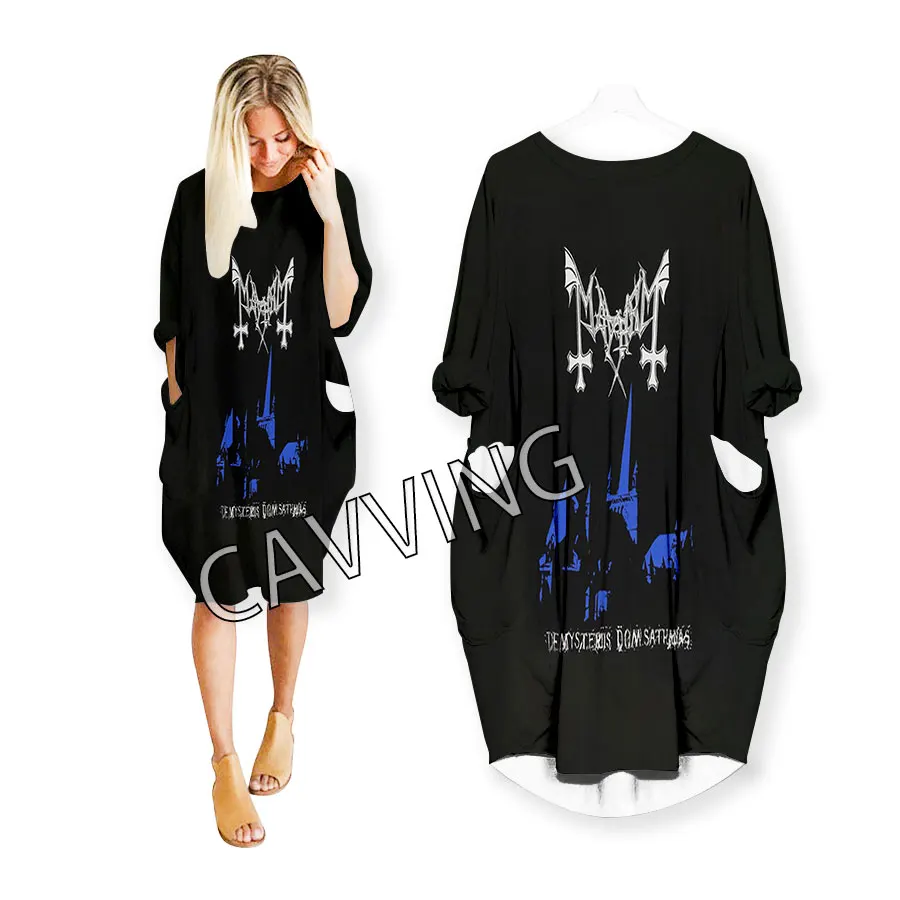 CAVVING 3D Print  Mayhem  Rock  Fashion Funny Shirt Suit Harajuku Top Women Anime Gown Logo Women's Skirt Long-sleeved Dress