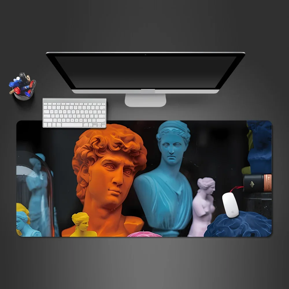 Mouse Pads Large Size Beautiful Aesthetic plaster head Notebook Computer Desktop Pad Non-slip Desk Mats Computer Accessories