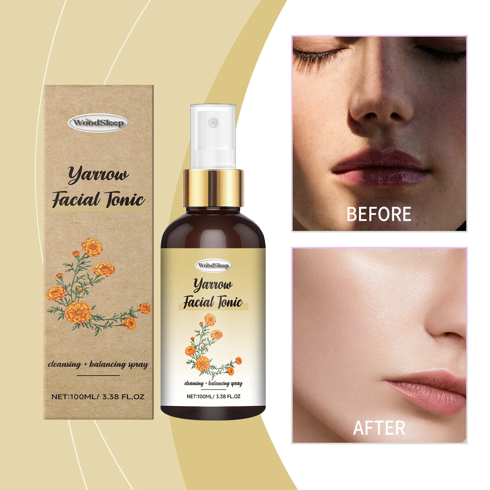 WoodSleep Caléndula Hidratante Equilibrio Spray Piel Suave Cuidado Facial Hidratante Hidratante Refrescante
