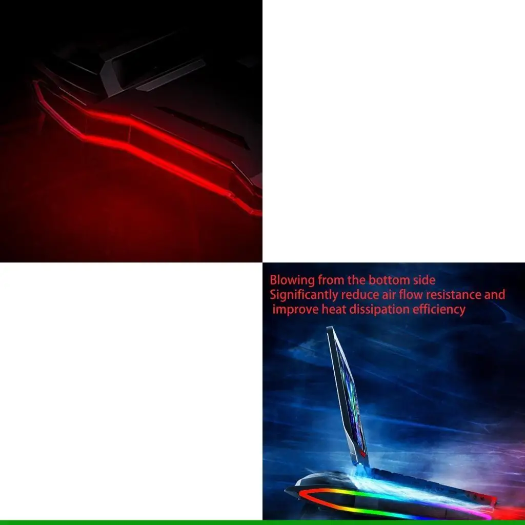 

U55C Laptop Cooling Base Portable Laptop Notebook Cooler Cooling Pad Ergonomic Ventilated Dual Fan Fits 12-17 Inches