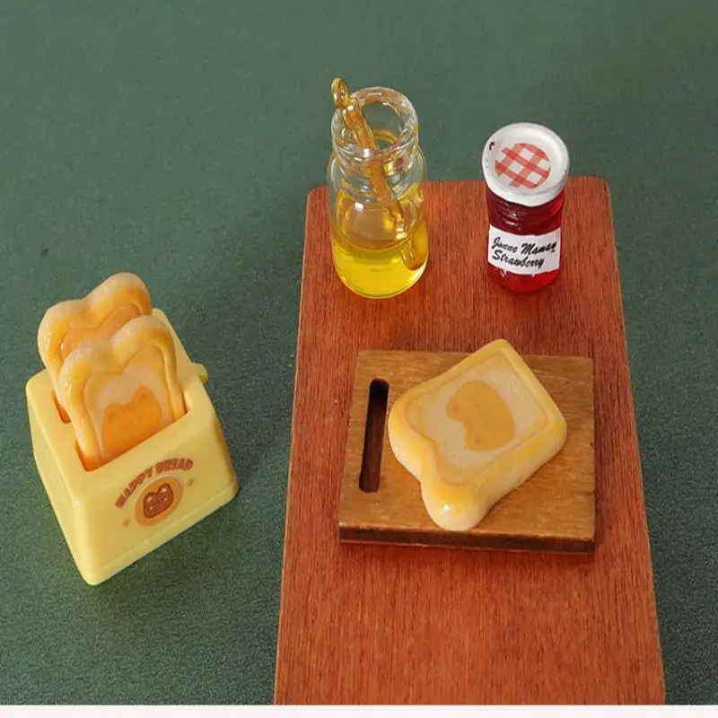 1/3/5 juegos de casa de muñecas en miniatura, máquina para hacer pan tostado, mermelada, modelo para el hogar, Mini muebles de simulación, decoración, juguete, accesorios para casa de muñecas