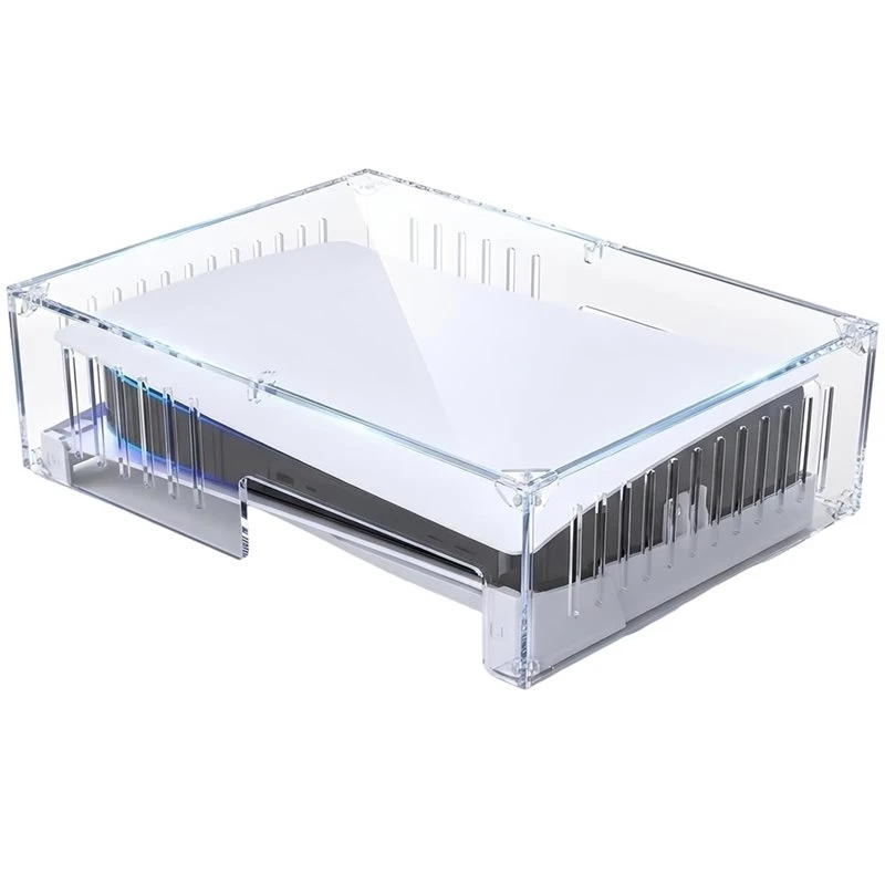 HFES For PS5 Slim And Pro For Horizontal Clear Acrylic Dust Proof Cover- Acrylic Protector For Horizontal Game Console Setups