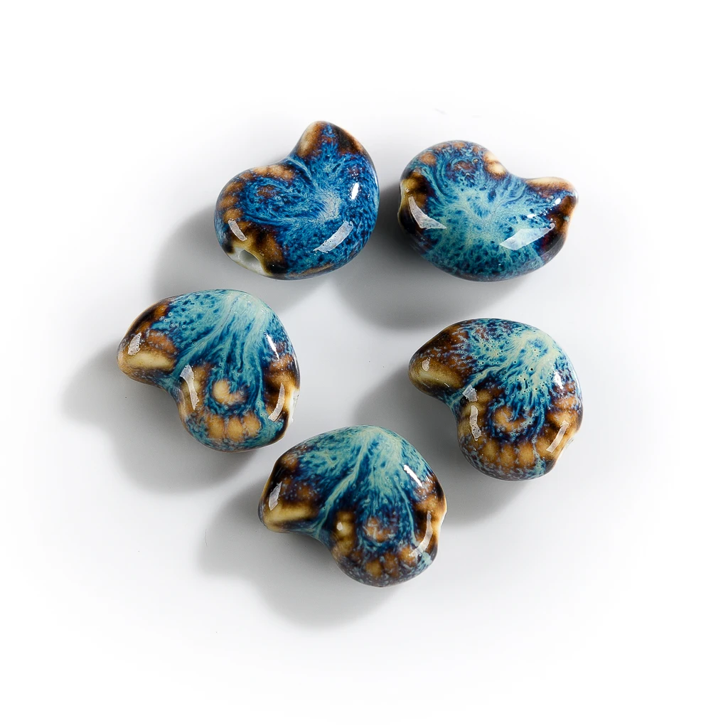 20#5pcs Small Conch  Ceramic Beads Multicolor Pendant Porcelain Jewelry Part For Necklace Bracelet #XN083
