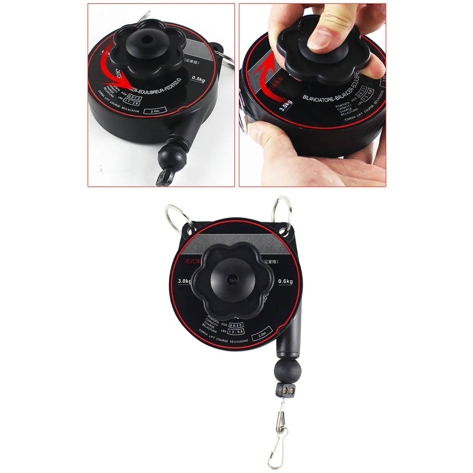 Retractable Spring Balancer Adjustable for Assembly Line Accessory Durable Hanging Holding Equipment Accessories 0.5 to 1.2KG