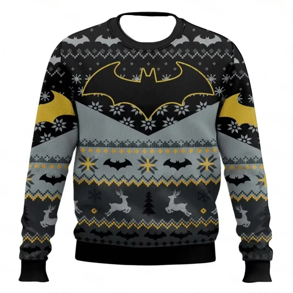 بات كاريكاتير قبيح عيد الميلاد عطلة عيد الميلاد سانتا سترة الرجال النساء البلوز رائجة البيع الجولة الرقبة طويلة الأكمام بلوزة 2026 جديد البلوز #2