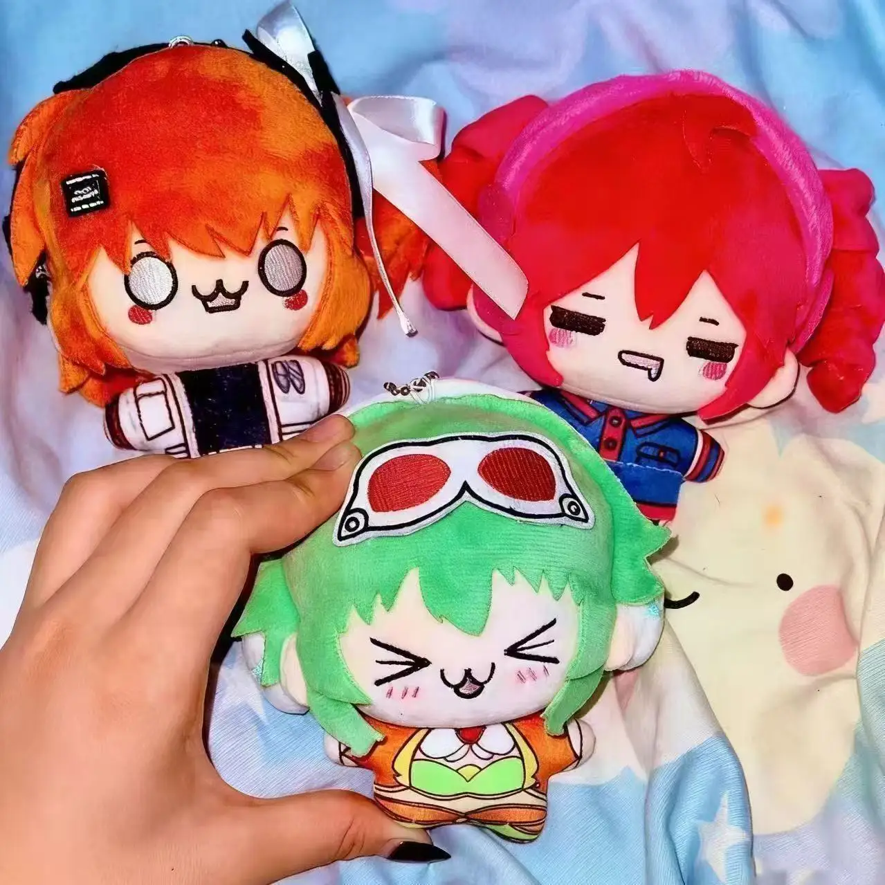 VOCALOID2 Kasane Teto Anime Peripheral 10cm 3D Printed Cotton Doll Cute Plush Toy Pendant Gift