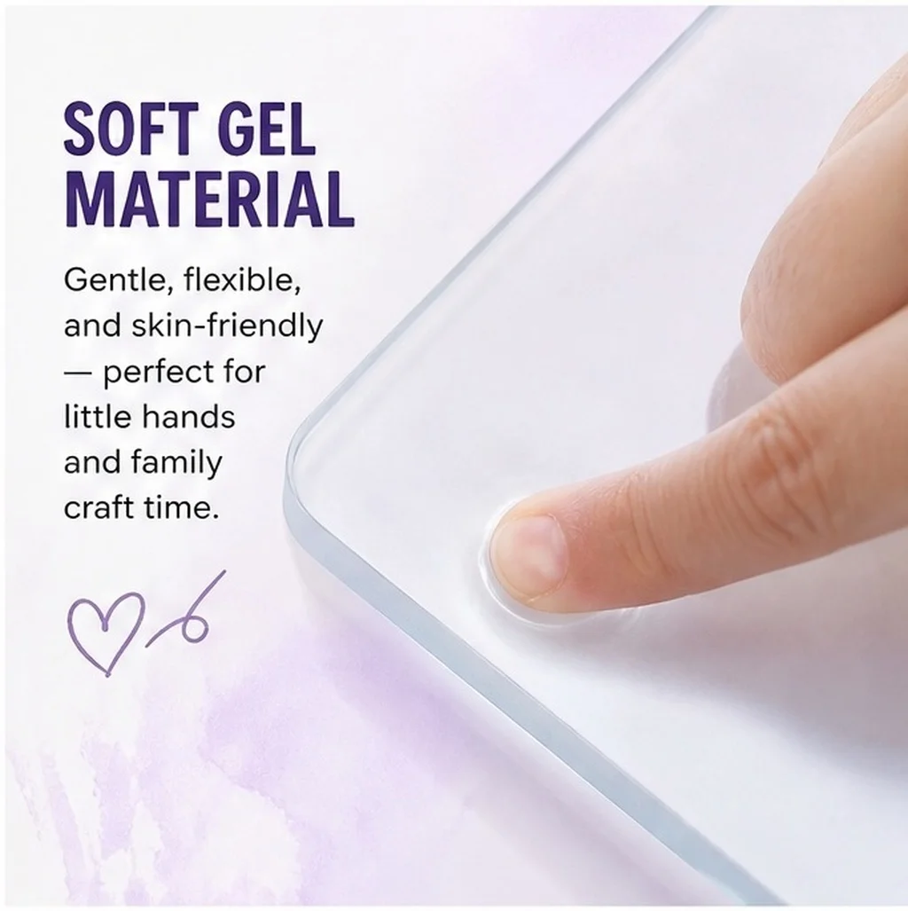 Reusable Gel Printing Plate 10mm Thick Soft Clear Gel Press for Printmaking, Art & Creative DIY Projects