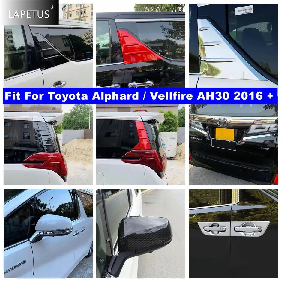 

ABS Handle Bowl / Rearview Mirror / Window Louver Frame Cover Trim For Toyota Alphard / Vellfire AH30 2016 - 2021 Accessories