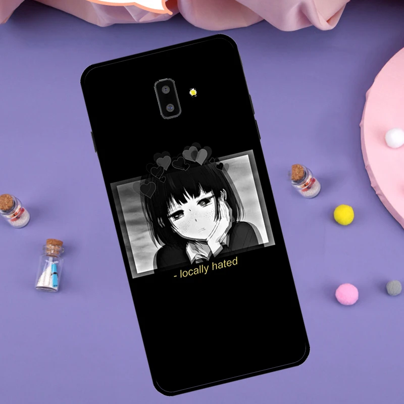 حزين اليابانية أنيمي الجمالية غطاء لسامسونج غالاكسي J4 J6 2018 A7 A9 A6 A8 زائد J8 J3 J5 J7 2017 J1 A5 A3 2016 حالة #5