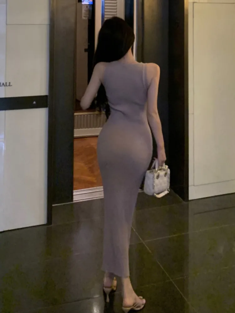 Hohe Qualität Hotsweet Sexy Aushöhlen Gestrickte Kleider Für Frauen Elegante Mode Sommer Elegante Slim Fit Bodycon Langes Kleid Roben