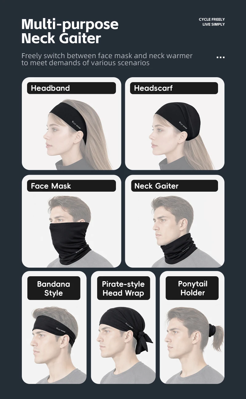 WEST BIKING Winter-Fahrradschleier Winddichte Thermische Sturmhaube Nackenwärmer für Skifahren Motorrad Atmungsaktive Fleece-Gesichtsmaske Warm – Detail 8