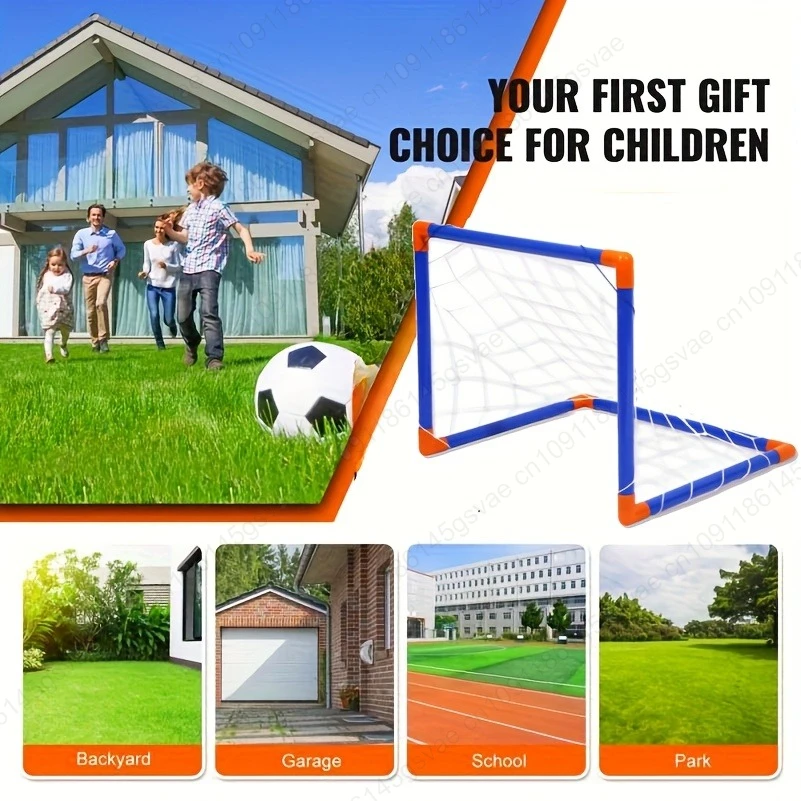 كرة قدم صغيرة قابلة للطي في الأماكن المغلقة، مجموعة شبكة هدف، مضخة رياضية للأطفال في الهواء الطلق، لعبة منزلية، هدية عيد ميلاد الطفل من البلاستيك #4