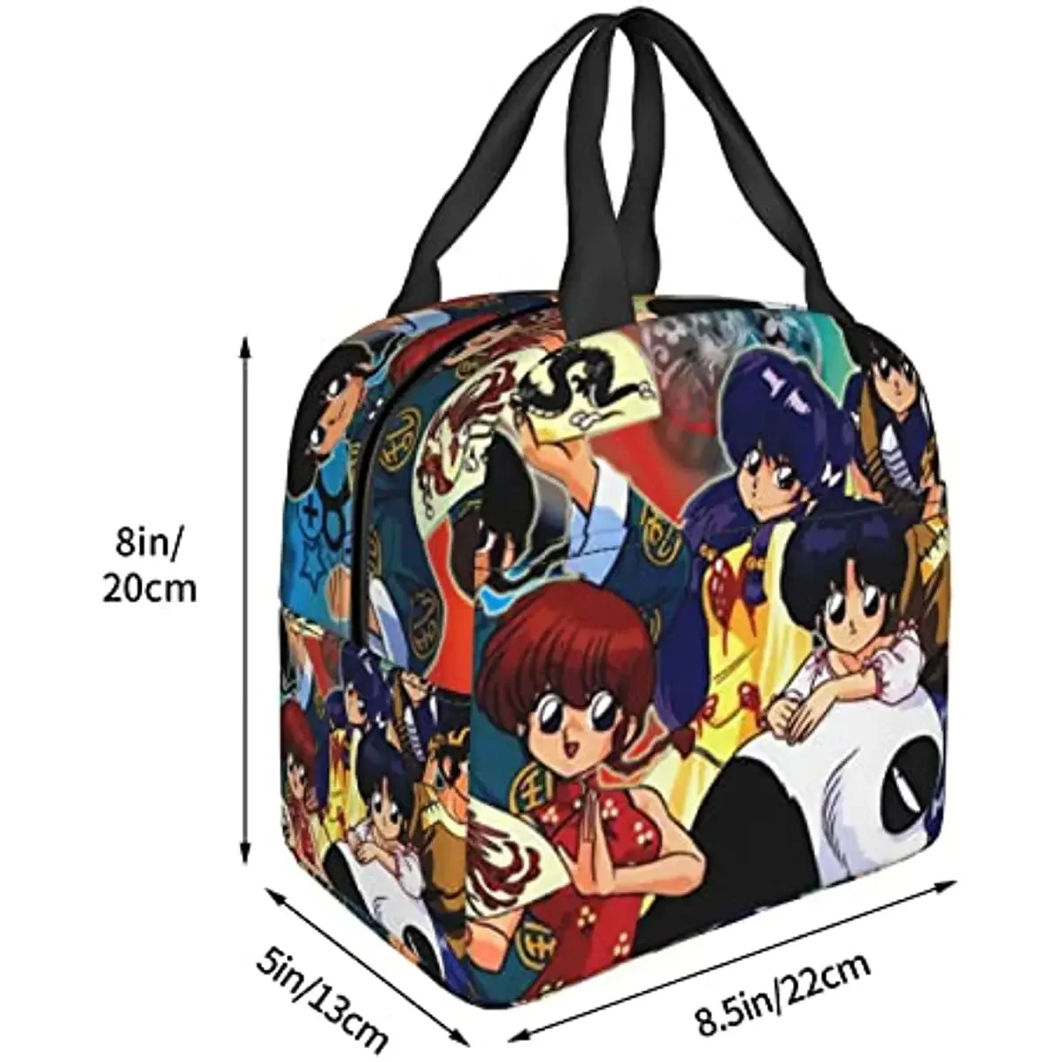 Anime Ranma ½ Vintage Poster Insulated Lunch Bag Reusable Portable Tote Bags Picnic Cooler Box Leakproof Lunchbox