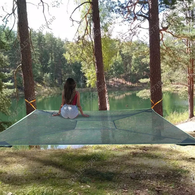 Multi-person square hammock in the air Anti-rollover lounger Outdoor camping Air tent Tree tent Hammock