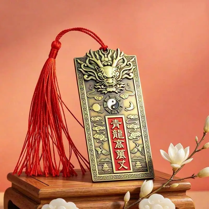 Vintage Chinesisches Drachen-Schnitzdekor-Set Ouyue Qinglong Metall-Ornament für Schreibtisch, Regal und Kunstsammlung – Detail 12