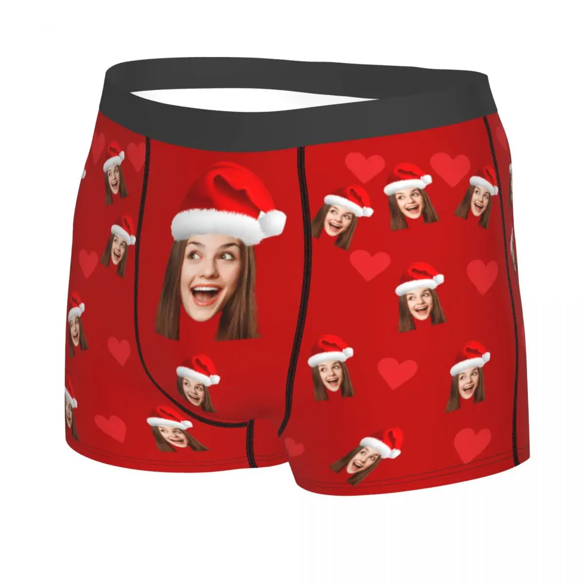 Funny Christmas Gift Boxer Custom Personalized Face Photo Shorts Panties Briefs Men's Long Underwear Soft Underpants