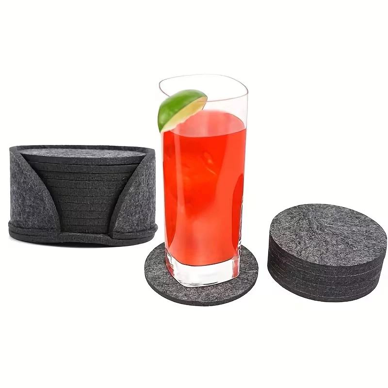 Felt absorbent and heat-insulating coaster set, coffee coaster, wine glass coaster, drain mat, non-slip mat, kettle mat