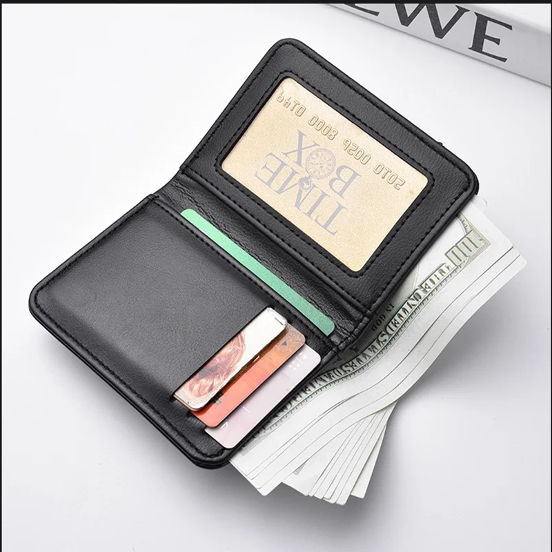 Leather Ultra-thin Mini PU Carbon Fiber Credit Card Holder Men Wallets Men For Umbrella car accessories gadget organizer