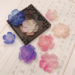 10Pcs/Lot New Double Color Torus Acrylic Flower Beads Petals Charm Connectors Diy Earrings hair Jewelry Making Resin Acessories