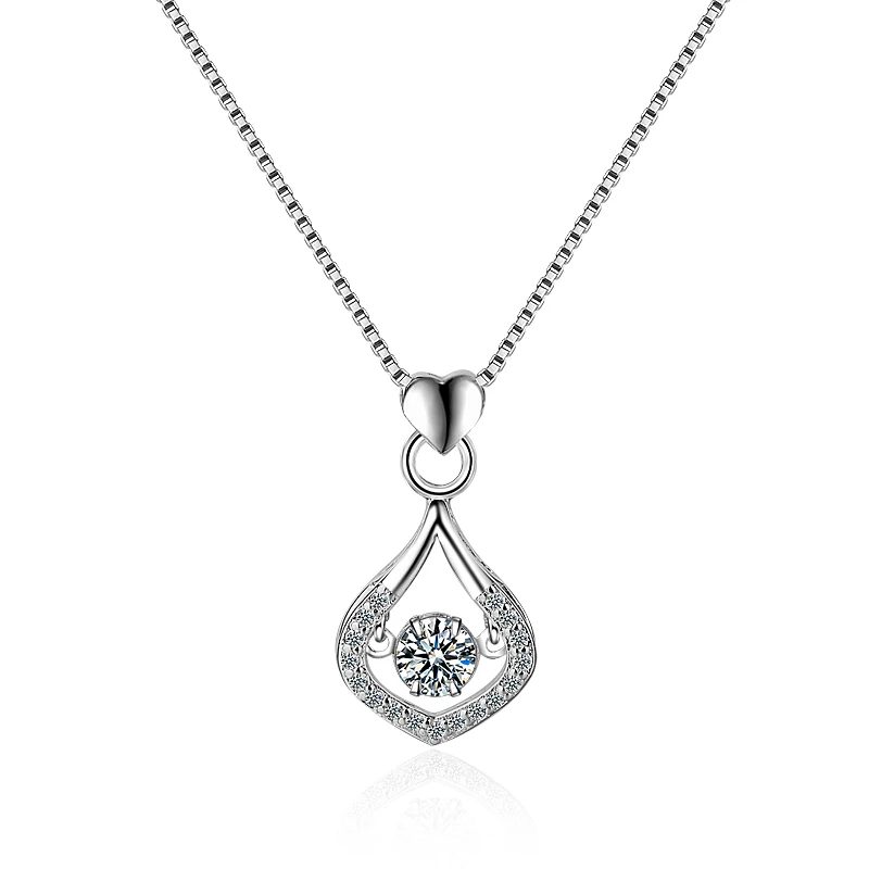 D Color 1 Carat Moissanite Smart Water Drop Pendant Necklace For Women S925 Sterling Silver Plate Pt950 Neck Chain