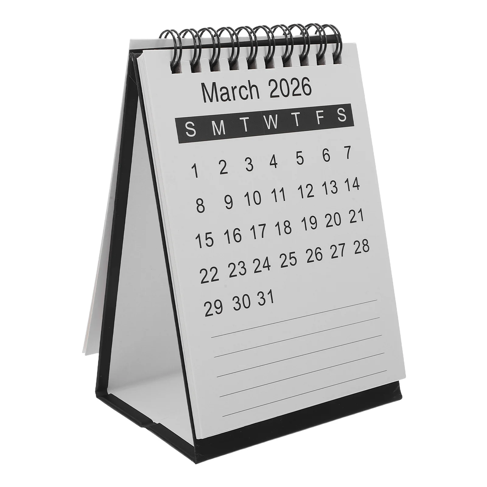 

NUOBESTY 2Pcs Mini Desk Calendar 2026-2027 18-Month Small Standing Calendar Desktop Organizer for Office Home School Black