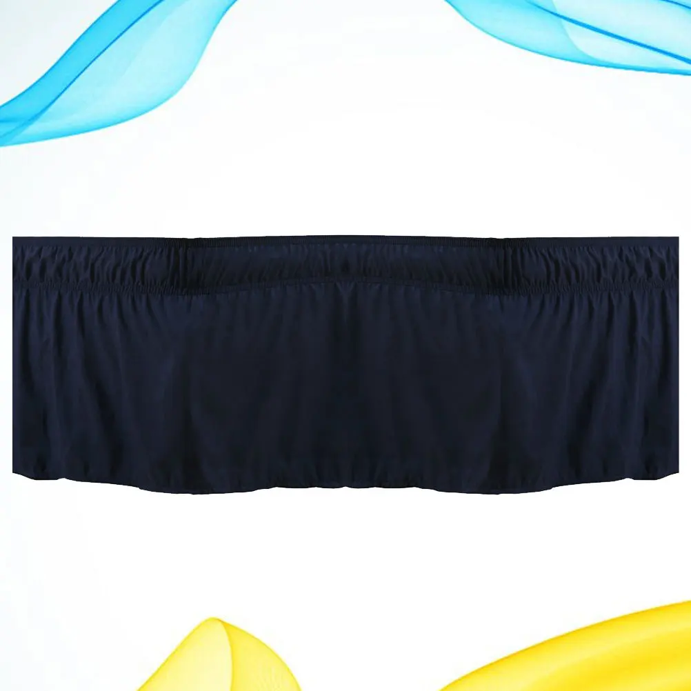 

Solid Color Elastic Polyester Pleated Skirt Dark Blue Wrinkle Free Bed Bedding Decoration Full Protection