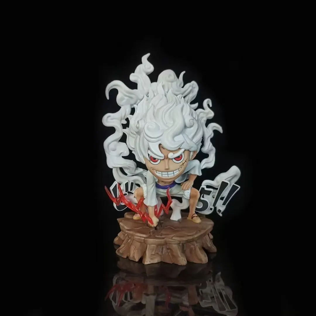 One Piece Nika Luffy Gear 5 SD Chibi Ground Pounding Figure Collectible Statue Desktop Decor Ornament Gift For Anime Fans