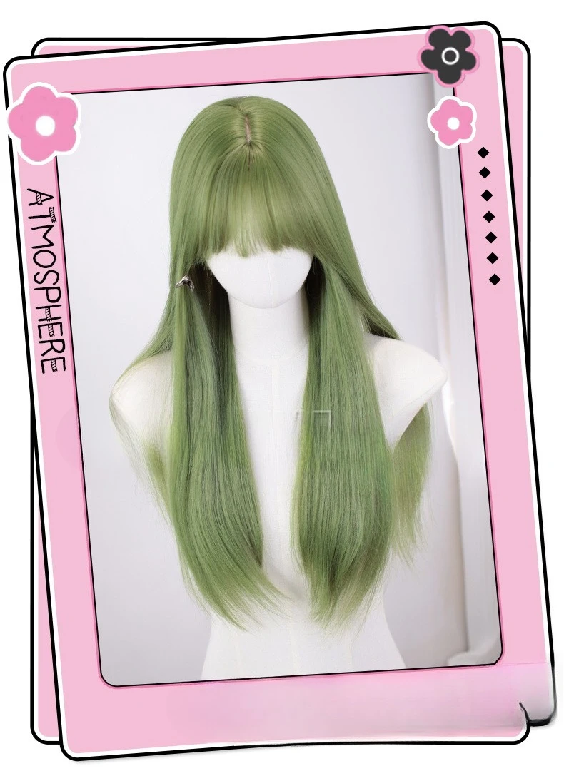 Perücke Frauen täglich lange glatte Haare Lolita Sommer neue realistische Qi Pony JK volle Kopfbedeckung