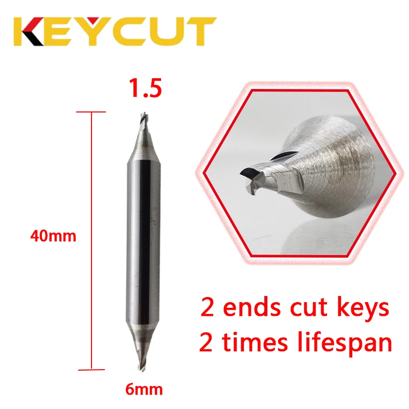 3-Flute Milling Cutter 1.0mm 1.2mm 1.5mm 2.0mm 2.5mm for WENXING DEFU SILCA MATRIX Manual Key Duplictor Machine