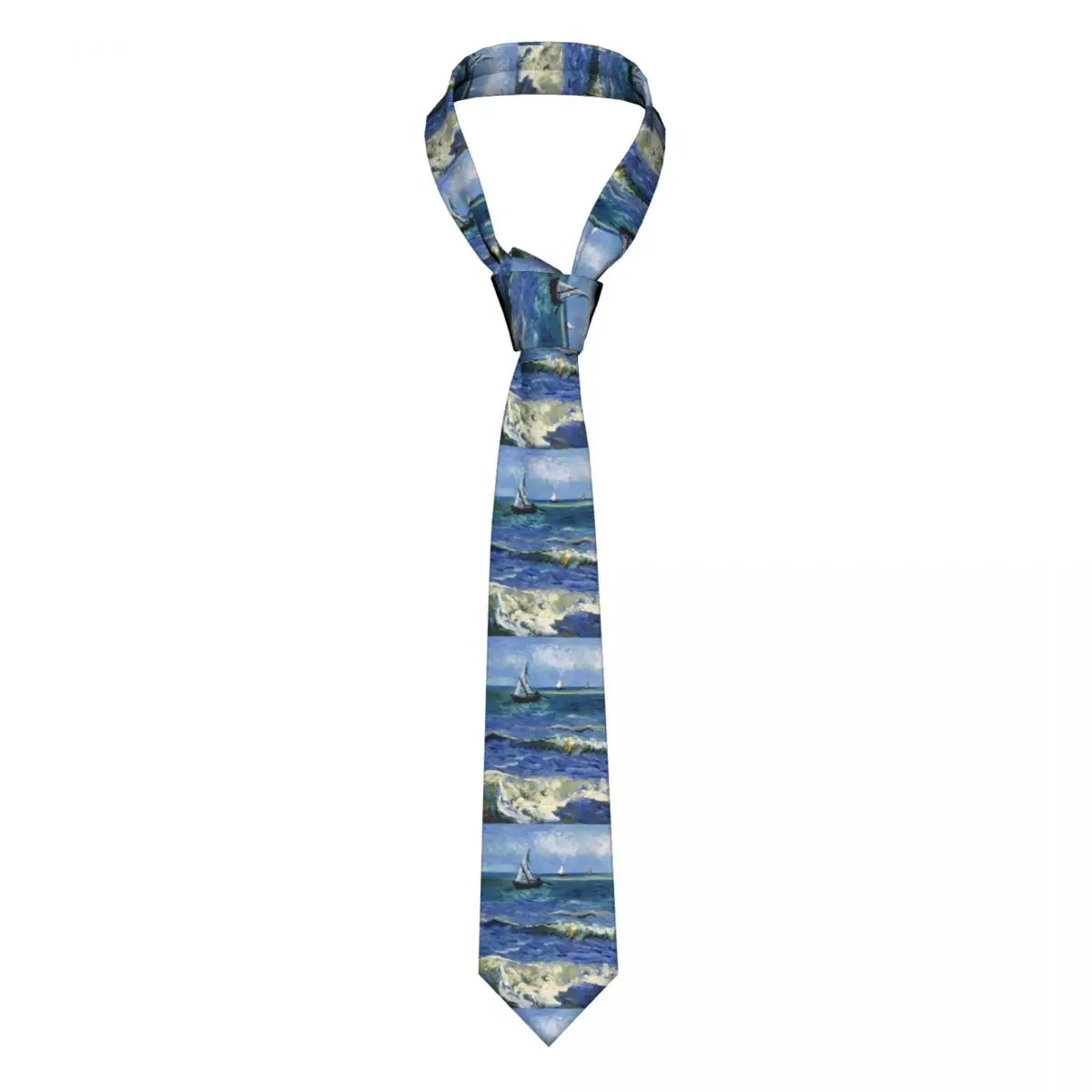 

Formal Vincent Van Gogh Neck Ties Men Custom Silk Beach at Scheveningen in Stormy Weather Necktie for Office Cravat