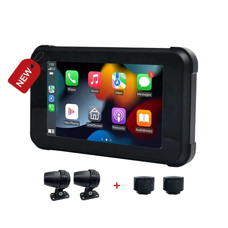 

5 Inch Waterproof Motorbike GPS Carplay BT Wireless Carplay Bicycle GPS Navigation Display