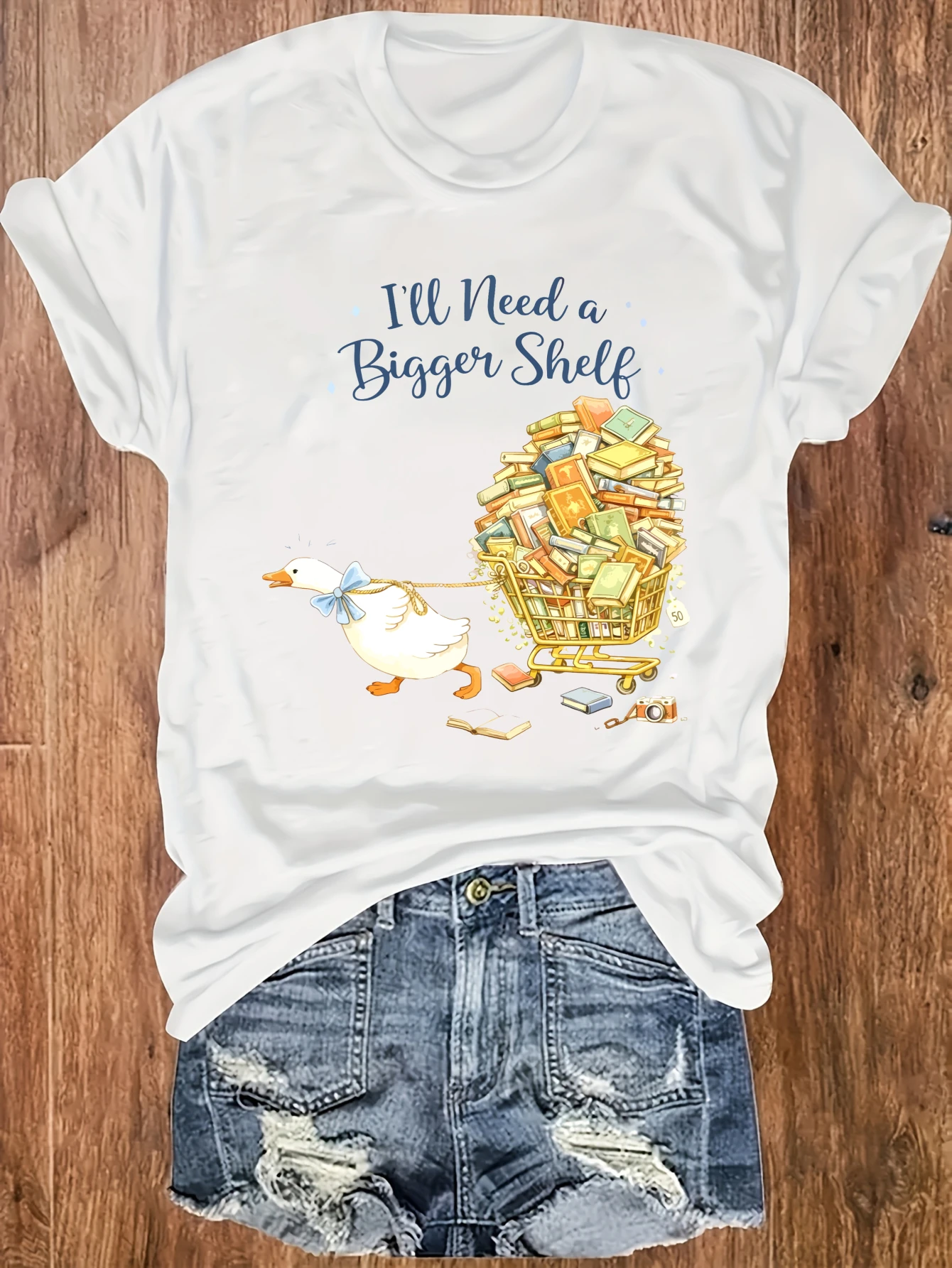 

women's plus size tank top Duck Pulling Book Cart Suitable for sports and daily wear Sleeveless casual top, summer fashion top,