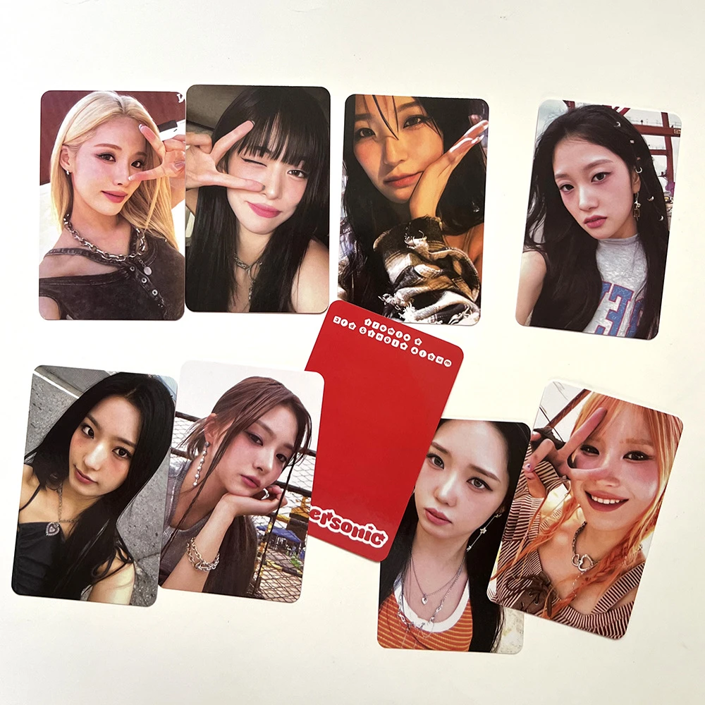 KPOP dupla face Supersonic Photocards, Álbum, cartão postal, fãs coleção, Sun Rom, Jiwon, ChaeYoung, JiHeon, 8Pc Set, 9